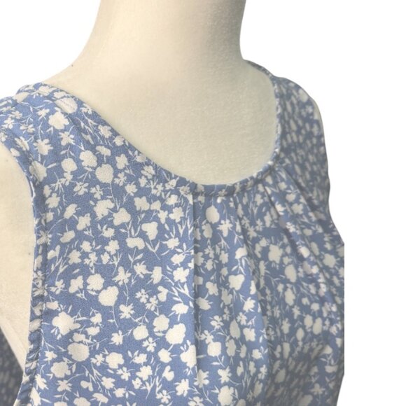 41 Hawthorn Lexie Sleeveless Pleated Blouse EUC | Medium | Blue - Picture 4 of 9
